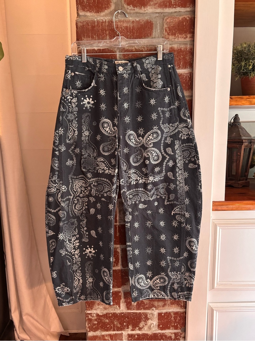 Free People Bandana Barrel Jeans